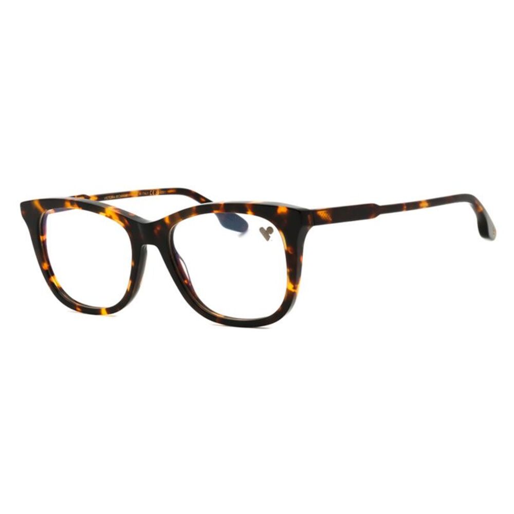 Victoria Beckham Eyeglasses Square Full Rim, Dark Havana Frame and Clear Demo